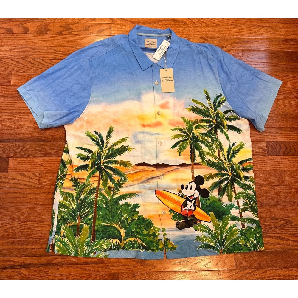 Disney Parks Tommy Bahama Hawaiian Camp Shirt Mens 3XL Mickey Tropical Resort